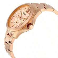 1pc Luxury Rose Gold Women's Watch, Elegant Fossil Style Multifunctional Wristwatch, High-Quality Stainless Steel Quartz Watch For Daily Wear AM4511 - Pink - View 2