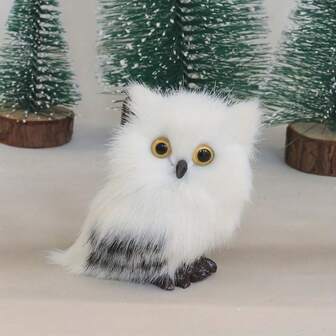 1 قطعة ديكور بومة واقعية، ديكور منزلي، زينة شجرة عيد الميلاد، ديكور حفلة وحديقة، ديكور عيد الميلاد، ديكور إكليل، إكسسوار مكتب