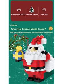 1pc 2025 New Music Box Christmas Tree Small Particle Building Toy Santa Claus Blocks Educational Toy Compatible For Boys Girls Birthday Christmas Gift, Interesting, Hands-On, Creative - Multicolor - View 8