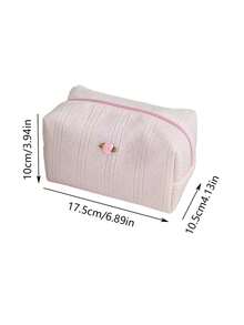 1 Stück süße mini Blumen Deko einfarbige gestrickte Kosmetiktasche, Reißverschluss Design geeignet für Make-up, Lippenstift, Schmuck, Taschentücher, Damenbinden usw. - Verschiedenfarbig - Übersicht 10