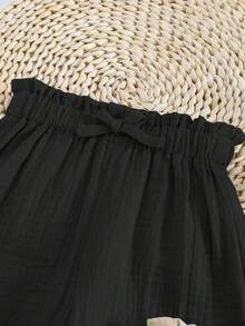 3pcs/Set Girls' Casual Straight Leg Cotton Pants, Elastic Waist, Suitable For Spring, Summer, Autumn - Multicolor - View 3