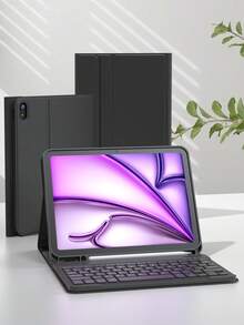 This Keyboard Case Is Compatible With IPad (A16) 11th Gen, 10th Gen, 7th/8th/9th Gen, IPad Air 4th/5th Gen/(M2) 2024/(M3) 2025, IPad Pro 11-Inch (2018/2020/2021/2022). It Is Made Of PU Leather Material, With A Detachable Wireless Keyboard, 150mAh Battery, And Built-In Apple Pencil Storage Slot. Color: Black.