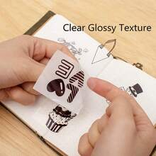 3 rouleaux/6 rouleaux/9 rouleaux Papier thermique transparent auto-adhésif pour imprimante de poche, papier d'imprimante thermique pour imprimante portable mini, papier autocollant transparent