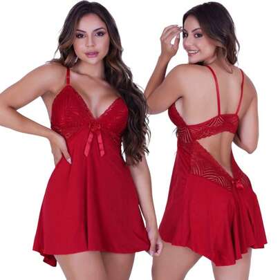 Camisola Plus Size Renda sem Bojo Tamanho Grande Pijama Lingerie Dormir Soltinha  Verao