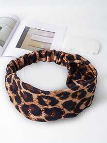 1 peça/2 peças/3 peças Headband Extra Largo Feminino, Estampa de Leopardo Cruzada Elástica Larga, Turbante Torcido Nó Headwear, Acessórios de Cabelo com Estampa Animal para Mulheres e Meninas. Headwrap Grande para Yoga, Corrida, Absorção de Suor, Exercícios, Headband Esticado para Outfits de Férias Femininos Elegantes