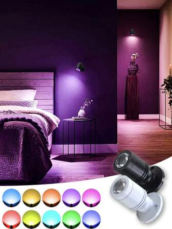 USB 供电按钮开关白色/黑色迷你微型 LED 照明设备 - 铝材质，5V 电压，适用于艺术展示、植物照明、珠宝展示柜和橱柜下照明