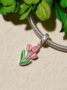 1PC Fashion Flower Series Stainless Steel Pendant DIY Handmade Accessory Gold Plated Color Preserved - Multicolor - View 5