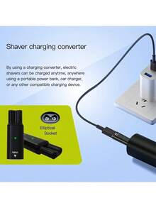 USB-C PD 快速充电电源适配器，带 USB-C 转换器 - 兼容飞利浦电动剃须刀和 USB-C 设备。便携式设计，适合旅行和移动电源使用。兼容 USB-C 设备，高品质结构，时尚设计。适用于剃须刀盒和旅行剃须刀盒等美容配件。