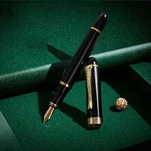 Uma caneta empresarial preta luxuosa - Saída de linhas de caligrafia nítidas/Anotações diárias e assinaturas oficiais/Adequada para estudantes, adultos, empresários/mulheres - Estilo clássico/Escrita suave, material escolar e de escritório