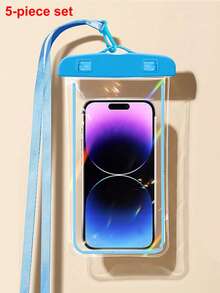 通用防水手机袋 - 荧光防水壳，兼容 15 14 13 12 11 Pro Max XS Plus 等 7.0 英寸及以下手机，防水手机干袋，沙滩度假必备