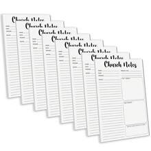 2/4/8 Pack Church Notebooks 5.5 X 8.5 Inch Rip Off Sermon Notes Journal Christian, 25 Sheets Per Pad