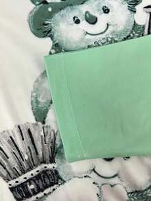 Tricou casual pentru femei, mărime plus, cu imprimeu de desene animate cu om de zăpadă și carouri, mânecă lungă, potrivit pentru primăvară și toamnă - Verde - Vizualizare 4