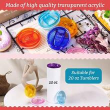10 Pack 20 Oz Tumbler Lids Fit 20oz Sublimation Tumblers Splash Resistant Acrylic Sliding Covers Straw Friendly Daily Use Decor Multi Color - Multi Color - View 7