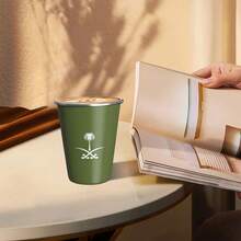 1 pièce, Tasse à café 350ml avec emblème de l'Arabie Saoudite, Mug de camping en acier inoxydable 304, Tasse à boire pour la maison, Cadeaux de la Fête nationale saoudienne, Bureau, Boisson d'été, Accessoires de voyage, Cadeau d'anniversaire - Multicolore - Voir 5