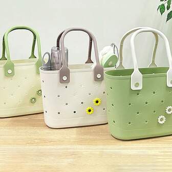 北欧风简约多功能手提篮家用浴室收纳镂空宿舍学生洗澡洗漱篮