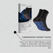HOUKEA Comfortable Massage Socks Gentle Relieve Leg Fatigue And Pain Reduce Foot Discomfort Warm Comfortable Soft Skin-Friendly Massage Relaxing Care Socks - 灰色 - 查看 7