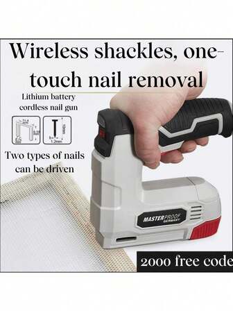 0.3s/Nail Cordless Staple Gun - 20mm Penetration Electric Nailer For Upholstery/Fence/Woodworking With 1500 Nails Per Charge & Type-C Fast Charging A Surprise Gift For Your Father's Daily Work Tool Set