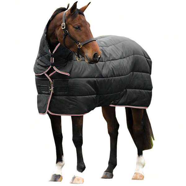 1 szt. Jesienny/zimowy brytyjski styl wiatroodporny miękki bawełniany koc dla koni wyściełany grubym poliestrem 1000D Outdoor Professional Equestrian Supplies, odpowiedni do wyścigów konnych, treningu, stajni, pastwiska i podróży