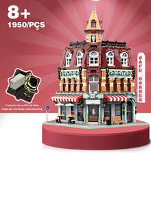 Retro Urban Cafe Building Block 1950 Pieces Decoration Educational Toy For Children Teens Adults Construction Set - Nhiều màu - Xem 6