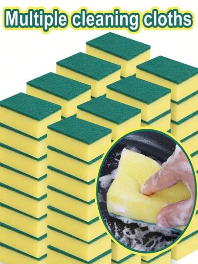 40/24/1 Pack Kitchen Cleaning Sponges, Scratch-Resistant Dish Sponges, Suitable For Hotel/Restaurant/Commercial Use, Kitchen Cleaning Sponges, Dish Cloths, Pot Scrubbers, Scratch-Resistant Dish Sponges, Kitchen, Home Decor, Valentine's Day, New Year Gifts