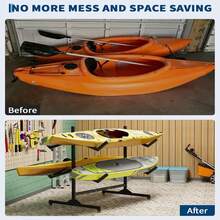 PeakPursuit Freestanding Kayak Storage Rack, Heavy Duty Kayak Racks For Garage And Outdoor Storage, Storage Rack For Kayak, Canoe, Surfboard & Paddleboard  Kayak Storage Rack -Storage Rack For Kayaks Or Canoes - Premium Kayak Stand For Outdoor And Indoor - Heavy Duty Kayak Holder - Adjustable Kayak Storage Stand - Double-sided and Double-layered - View 3