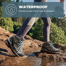 Women Hiking Boots Waterproof Suede Ankle Boots Lace-Up Slip-Resistant Outdoor Trekking Camping Trail Hiking Boot Shoes - 灰色 - 查看 3