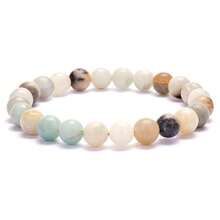 1pc 6mm, 8mm, 10mm Natural Stone Beaded Bracelet, Agate, Sparkling Stone, African Turquoise, Etc. Healing Stone Bracelet, Layerable Boho Style Fashion Jewelry For Women