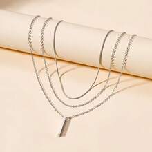 AIVEO High-Quality Stainless Steel Golden Women's Layered Necklace, Fade-Resistant, Comfortable And Versatile, Simple And Elegant, Suitable For Daily Wear Or Party Fashion Women's Necklace, Jewelry Accessory, Exquisite Gift For Women - 金色的 - 查看 8