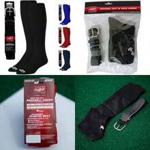 Rawlings | Belt & Socks Combo | Baseball/Softball | Multiple Sizes & Colors(Black Small) - Type1 - View 1