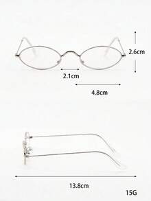 Unisex Fashionable Minimalist Retro Metal Small Frame Glasses - Various - View 9