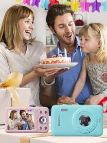 W&O 2.4-Inch Digital Camera, FHD 1080P, Digital Point And Shoot, Retro 64MP For Vlogging With Anti Shake 16X Zoom, Compact, 32GB SD Card Included,MP3 Player, With Flashlight -Best Gift For Beginners Of Cameras - 藍色-Q3 - 查看 9