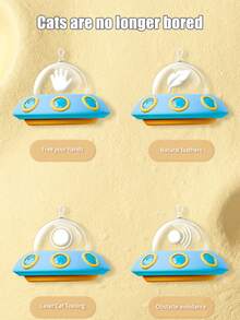 New Intelligent Moving Cat Toy, Household Cat Toy, Slouchy Person Cat Wand Toy With Feather, Self-Entertainment Cat Toy. Cat Toy To Stimulate Chasing Fun, Made Of Durable Material, Automatically Turns 360° When Encountering Obstacles, Essential Cat Supplies - Multicolor - View 5