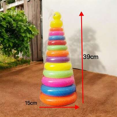 Torre de Anillos Apilables de Animales Arcoíris para Niños Juegos Educativos de Desarrollo Juguetes de Bolas Rodantes Actividad de Apilamiento para Niños