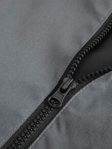 Plus Size Men's Hooded Windbreaker Loose Long Sleeve Coat With Drawstring Casual Solid Color Mid-Length With Pocket Versatile For Spring/Autumn, Daily Wear, Going Out Outdoor Camping Hiking Coat