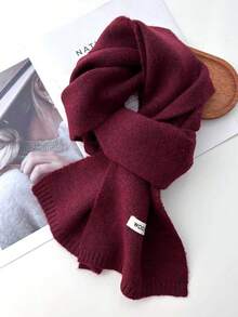 Korean Knitted Scarf Solid Color Double-Edged Imitation Cashmere Thick Warm Shawl Scarf Wraps For Women Men For Dress
