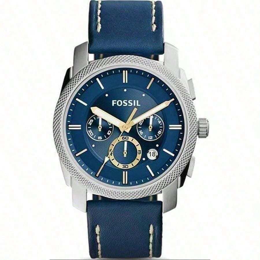Fossil Men's Quartz Leather Three-Hand Watch Stainless Steel Case/Scratch Resistant Glass FS5232/FS5262/FS5361 - Blue - View 1