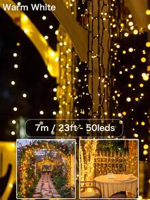 Solar String Lights, Home Lighting Christmas Decorative Lights, 5m/7m/12m/22m 20/50/100/200 LEDS Green Wire Fairy Starry String Lights,Solar Christmas Lights 8 Lighting Modes, Solar Lights Oudoor Waterproof For Tree Patio Yard Garden Christmas Parties Indoor Outdoor Xmas Tree Wedding Party Decoration - Black - View 22