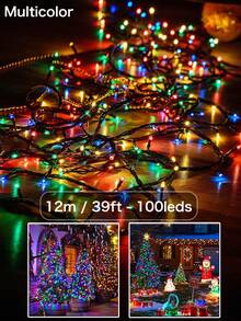 Solar String Lights, Home Lighting Christmas Decorative Lights, 5m/7m/12m/22m 20/50/100/200 LEDS Green Wire Fairy Starry String Lights,Solar Christmas Lights 8 Lighting Modes, Solar Lights Oudoor Waterproof For Tree Patio Yard Garden Christmas Parties Indoor Outdoor Xmas Tree Wedding Party Decoration - Black - View 19