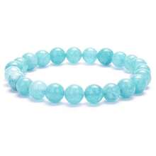 1pc 6mm, 8mm, 10mm Natural Stone Beaded Bracelet, Agate, Sparkling Stone, African Turquoise, Etc. Healing Stone Bracelet, Layerable Boho Style Fashion Jewelry For Women