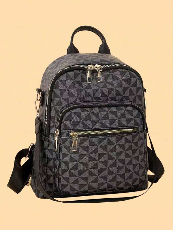 La mochila vintage de estilo premium y de lujo ligero, adecuada para el uso diario, con estampado vintage y correas de hombro duales, es apta tanto para hombres como para mujeres.