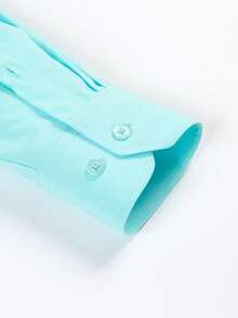 Men's Long Sleeve Dress Shirt, Good Quality, Slim Fit, Microelasticity - Light Green - View 3