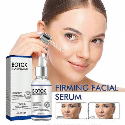 Siero viso, siero viso stock, siero anti-età che riduce le linee sottili, le rughe, rimpolpa la pelle e rassoda istantaneamente il viso.