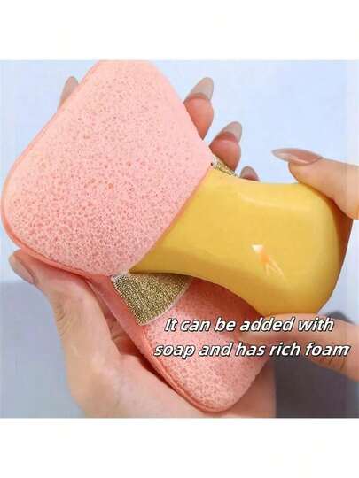 2/4pcs Sensitive Skin Friendly Cleansing Pads, Can Embed Soap, Fine Mesh Design, Stronger Cleansing Power, More Effective For Mud Mask Cleaning, Enlarged & Thickened, High-Strength Strap Can Accommodate 3 Fingers