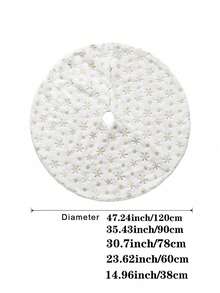 1 Stück Weihnachtsbaum Rock mit glänzenden Schneeflocken, luxuriöse Plüschdekoration für den Weihnachtsbaum, romantische Feiertags-Dekoration für Weihnachtspartys, Zuhause, Markt, drinnen und Outdoor - Verschiedenfarbig - Übersicht 4