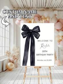 Customized Birthday Welcome Sign, Personalized Text Welcome Sign (Party Favor), DIY Birthday Sign (Garden Home Decor), Customized Bow Tie Wedding Anniversary Party Sign (Entrance Door Sign),Home Decor Living Room, Quinceanera Decor - Multicolor - View 9