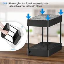 Carrito Organizador 2/3/4 Niveles Multiusos Estantes Con Cajón, Carrito de Servicio de Bar Familiar Multifuncional, Carrito de Servicio Multicapa para el hogar, fácil de Mover para Montar Estantes Estante de cocina de piso a techo, estante de almacenamiento de grietas extraíble de varias capas, suministros for el hogar, ahorro de espacio Estanteria Plastico - 0801negro - Ver 5