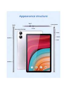 TenYide 10.1" IPS Screen Android Tablet PC, 8GB/16GB+128GB, Dual SIM, Dual Camera, WiFi/Bluetooth/GPS/Cellular, Suitable For Touch Gaming, Web Browsing, Video Calls, Movie Watching - Light Grey - View 3