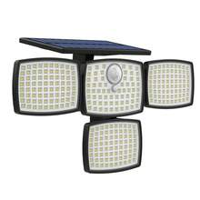 4 Head Motion Sensor Solar Light, Solar Lights Outdoor 306 LED1000LM, 3 Adjustable Modes, IP65 Waterproof Solar Flood Light For Garden, Backyard, Garage, Wall, Yard - màu đen - Xem 12