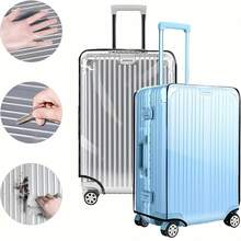 Heavy Duty High Quality PVC Luggage Cover With Transparent Design And Telescopic Handle Cover - Scratch Resistant Luggage Protector For Travel, Suitable For Most Sizes, Dust And Impact Protection
