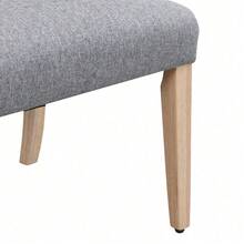 Esszimmerstuhl aus Leinen, 2er-Set mit Beinen aus Massivholz, mit Armlehnen, dickem Kissen, verstellbaren Beinen, Schlafzimmerstuhl, Küchenstuhl, Wohnzimmer-Loungesessel, Grau